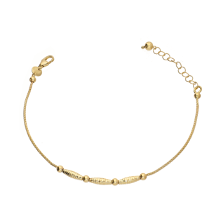 Bransoleta złota grawerowane fasolki i gładkie kulki/coreana M3-382 próba 585