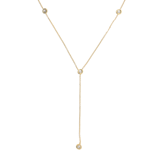 Naszyjnik złoty krawatówka z białymi cyrkoniami/rolo reg. M3-386 próba 585