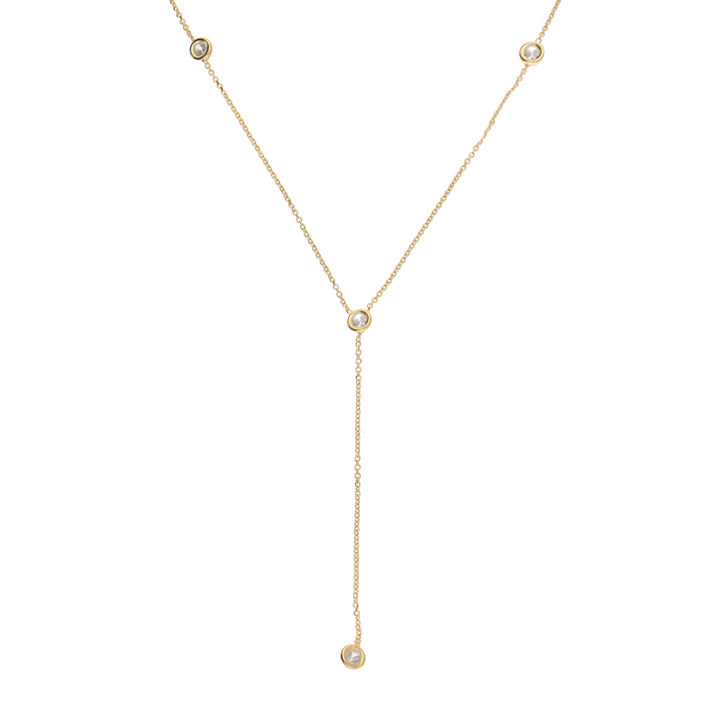 Naszyjnik złoty krawatówka z białymi cyrkoniami/rolo reg. M3-386 próba 585