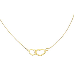 Naszyjnik celebrytka z sercami, złoto próby 585