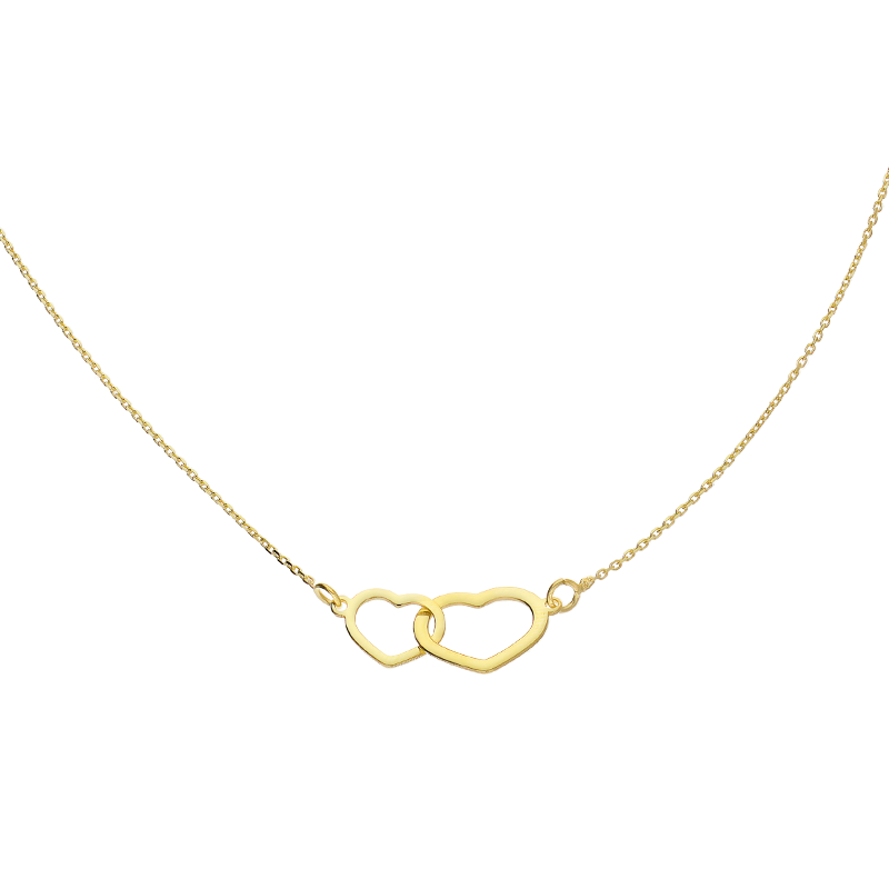 Naszyjnik celebrytka z sercami, złoto próby 585