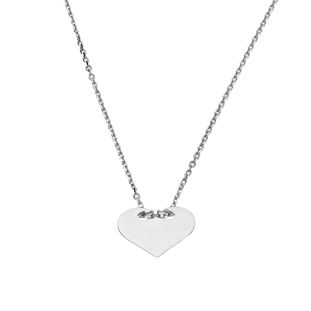 Złoty Naszyjnik Serce z Białego Złota pr. 585 - JubilerSezam.pl