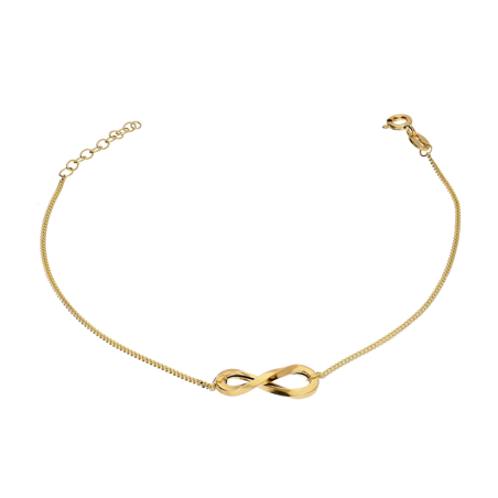 Złota Bransoletka Nieskończoność Pancerka pr. 585 - JubilerSezam.pl