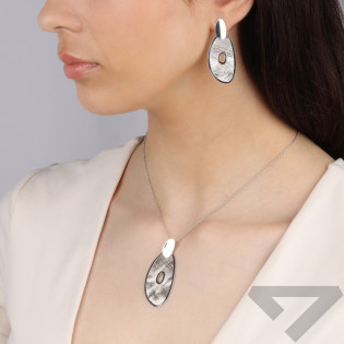 Naszyjnik srebrny szczotkowany owal z dziurką/rolo reg. M3-003-1 ROD próba 925