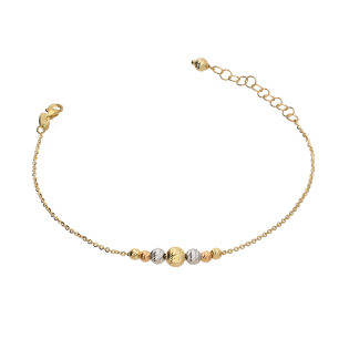 Złota Bransoletka z Kulami pr. 585 Rolo - JubilerSezam.pl