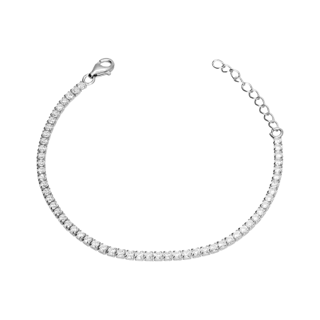 Bransoleta srebrna rząd białych cyrkonii PW664 biały próba 925
