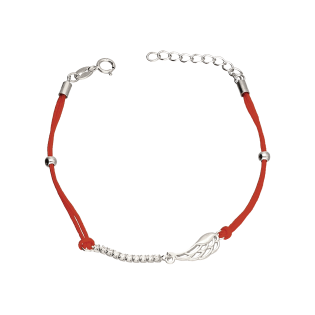 Srebrna Bransoletka Skrzydło z Cyrkoniami pr. 925 - JubilerSezam.pl