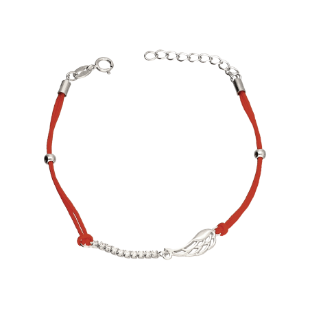 Srebrna Bransoletka Skrzydło z Cyrkoniami pr. 925 - JubilerSezam.pl