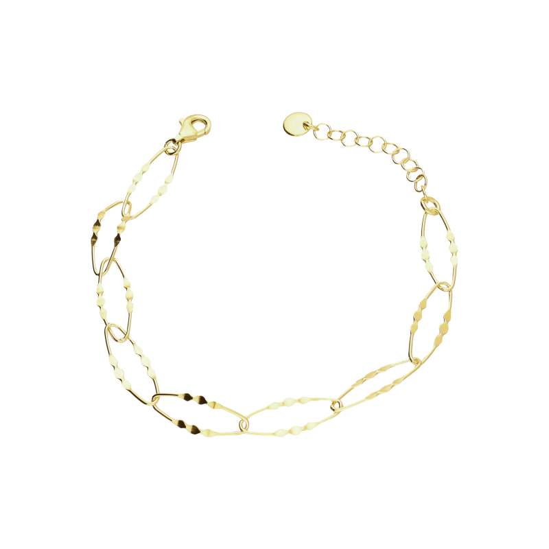 Bransoleta pozłacana owalne ramki z blaszkami PW743 GOLD próba 925