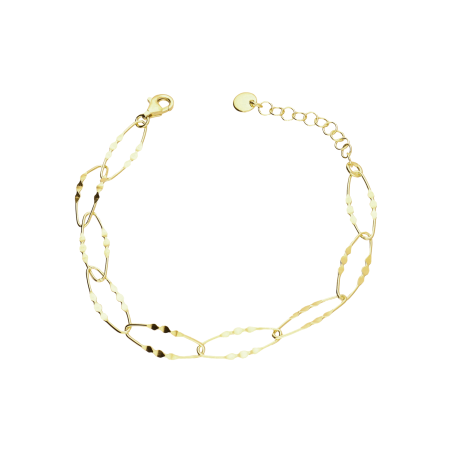 Bransoleta pozłacana owalne ramki z blaszkami PW743 GOLD próba 925