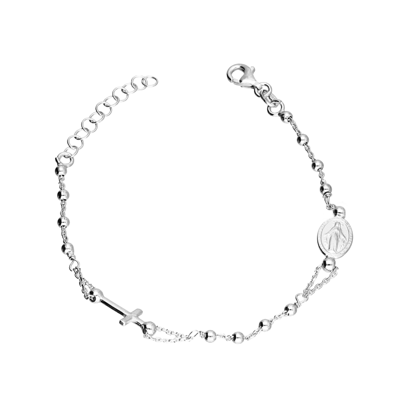 Srebrna Bransoletka Różaniec Pr. 925 z Grawerem - JubilerSezam.pl