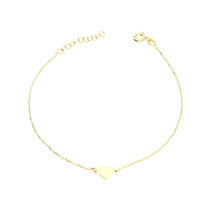 Pozłacana bransoletka na nogę serce pr. 925 - JubilerSezam.pl