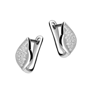 Kolczyki srebrne łezka z białymi cyrkoniami/ang.zap. TB 23747 próba 925