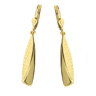 Kolczyki złote trójkąt ścięty wiszący/dł.big.zam. AR XDCNSE8426-GW próba 375