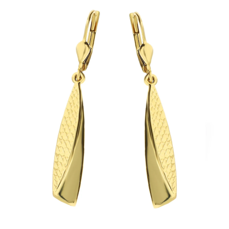 Kolczyki złote trójkąt ścięty wiszący/dł.big.zam. AR XDCNSE8426-GW próba 375