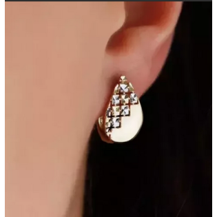 Kolczyki złote blaszka kropla z grawerem/ang.zap. CI 12058A próba 585