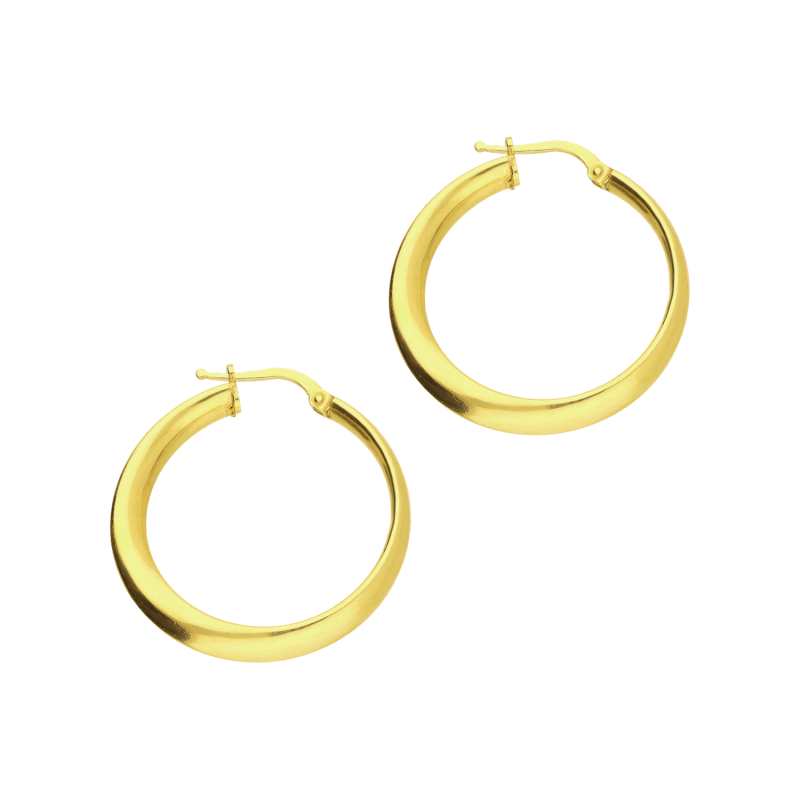 Kolczyki pozłacane kółka rurka 30mm/ang.zap. PW695 GOLD 30mm próba 925