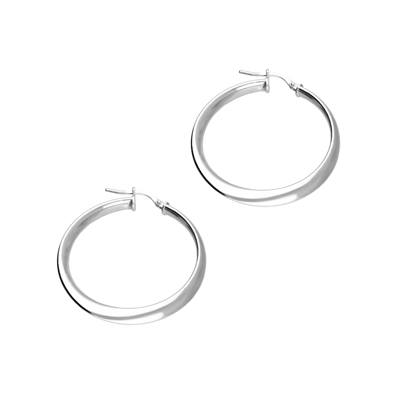 Srebrne kolczyki koła rurki 35mm pr. 925 - JubilerSezam.pl