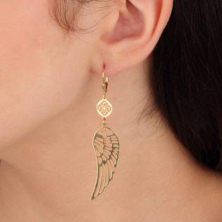 Kolczyki pozłacane ażurowe skrzydło i koło/big.zam. JZ 10108110 próba 925