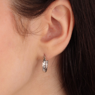 Kolczyki srebrne grawerowane kółka/ang.zap. M3-477 ROD próba 925