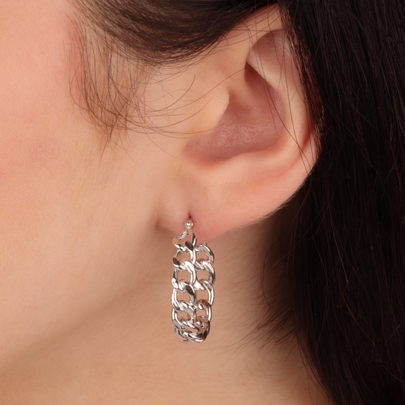 Kolczyki srebrne kółka 25 mm pancer/ang.zap M3-366-25 ROD próba 925