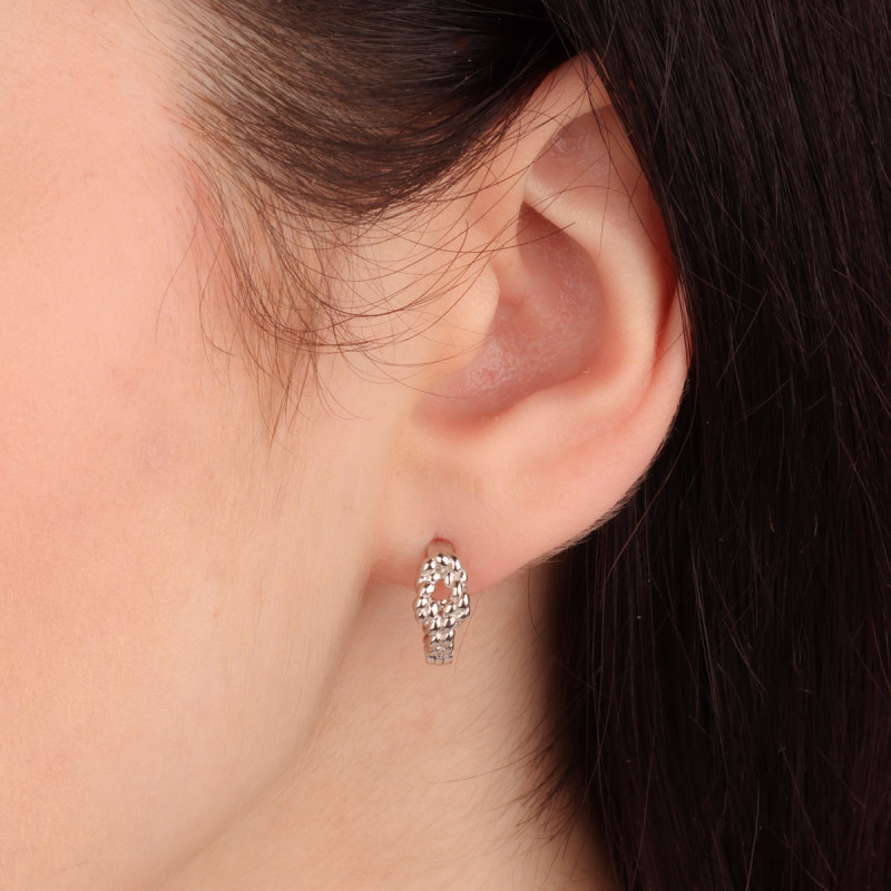 Kolczyki srebrne węzeł sznur/zatrzask AT992 próba 925