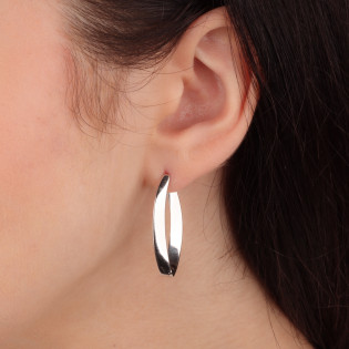 Kolczyki srebrne gładka łezka/zatrzask HS2095 ROD próba 925