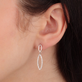 Srebrne Kolczyki Łezki z Cyrkoniami pr. 925 - JubilerSezam.pl