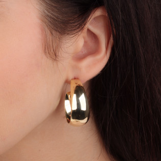 Kolczyki pozłacane półkółko blask/sztyft HS2093 BIG GOLD próba 925