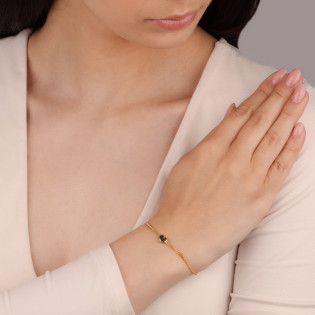 Pozłacana Bransoletka Srebrna Serce Pancerka pr. 925 - JubilerSezam.pl