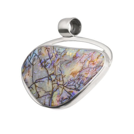 Zawieszka srebrna z opalem laboratoryjnym