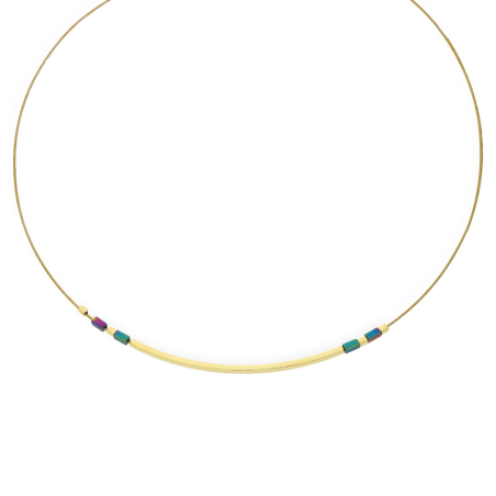 Naszyjnik pozłacany hematyt kostki i kwadratowa pałka/linka  A6 07582452-00 próba 925