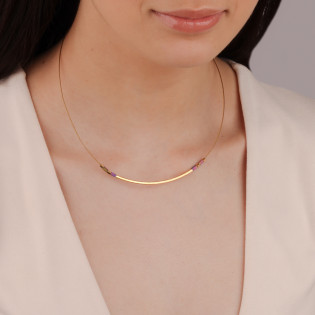 Naszyjnik pozłacany hematyt kostki i kwadratowa pałka/linka  A6 07582452-00 próba 925