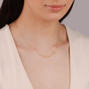 Naszyjnik pozłacany owalne grawerowane ramki/anker PW476 GOLD próba 925