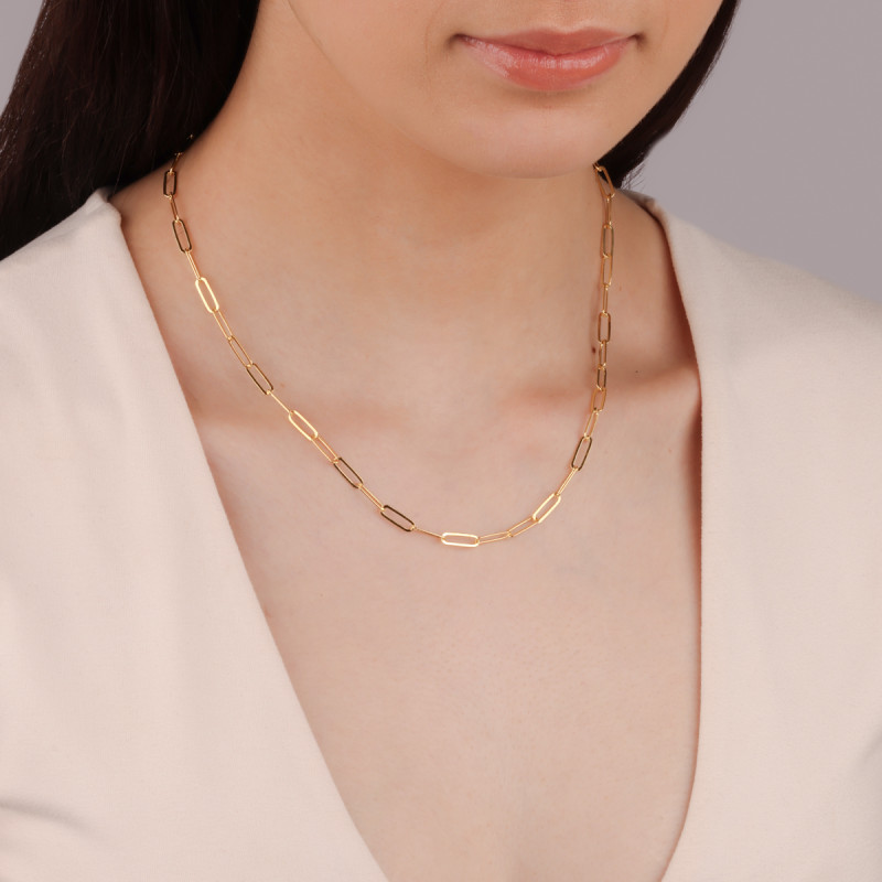 Naszyjnik pozłacany anker płaski long BC 2107-021 GOLD próba 925