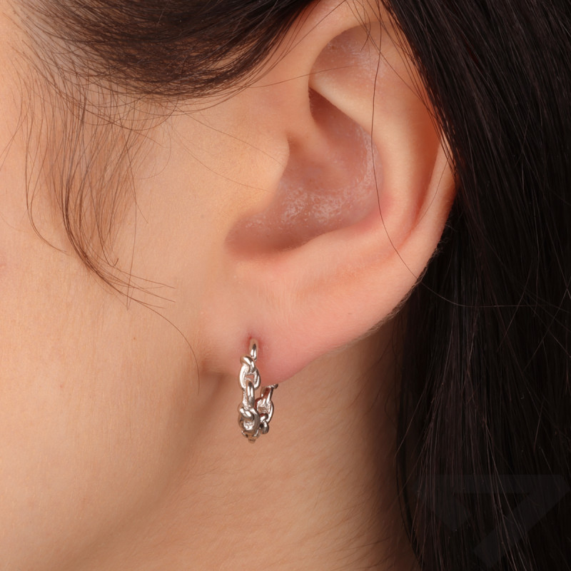 Kolczyki srebrne węzeł sznur/zatrzask AT991 próba 925