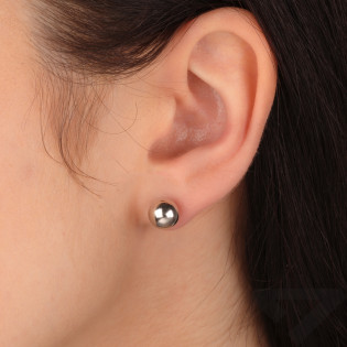 Kolczyki srebrne wypukła kulka 8 mm/sztyft AT KULKA-8mm ROD próba 925