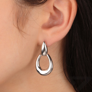 Kolczyki srebrne dwie krople/ang.zap. HS2096 ROD próba 925