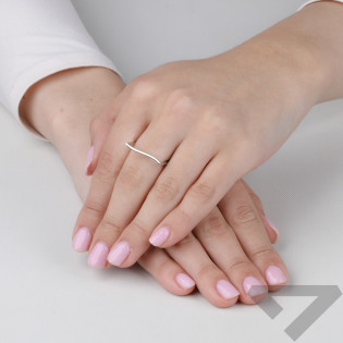 Pierścionek srebrny gładki półokrąg HS2112 ROD próba 925