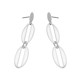 Kolczyki srebrne dwie owalne ramki/sztyft JZ 10146120 próba 925