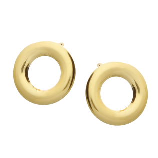 Kolczyki złote gładka oponka 10mm/sztyft AR BSC50-SE9059 próba 585