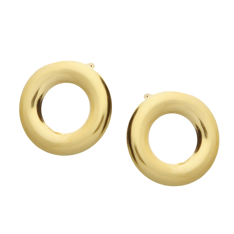 Kolczyki złote gładka oponka 10mm/sztyft AR BSC50-SE9059 próba 585