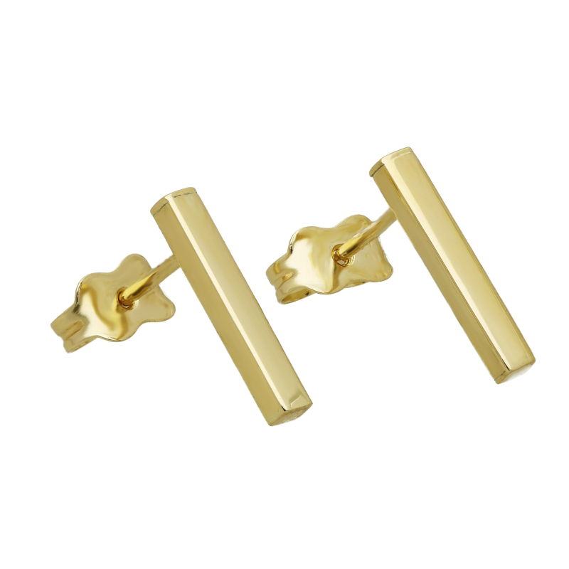 Kolczyki złote pałka 3D blask/sztyft AR X3TE9347 próba 585