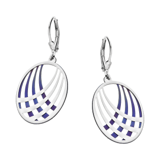 Kolczyki srebrne ażurowy owal z tytanem/big.zam. JZ 10030125 próba 925