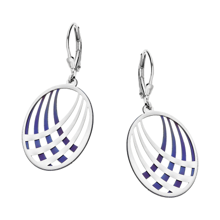 Kolczyki srebrne ażurowy owal z tytanem/big.zam. JZ 10030125 próba 925