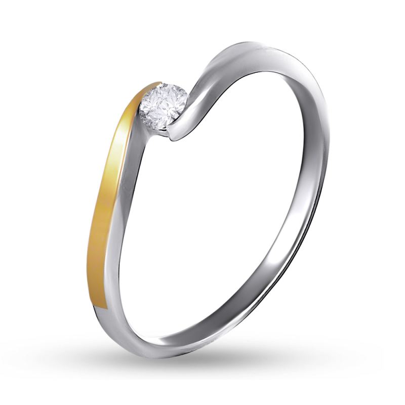 Kolczyki srebrne Mariage z cyrkonią i złotą blaszką/ang.zap. BM 1415_AU375 blaszka gold