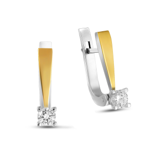 Srebrne kolczyki z cyrkonią i złotem pr. 925/375 - JubilerSezam.pl