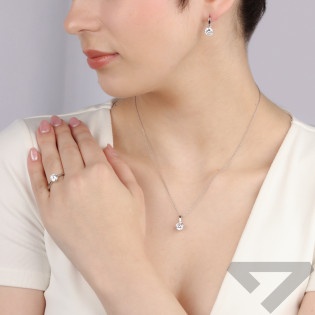 Srebrny Komplet Biżuterii z Cyrkonią pr. 925 - JubilerSezam.pl