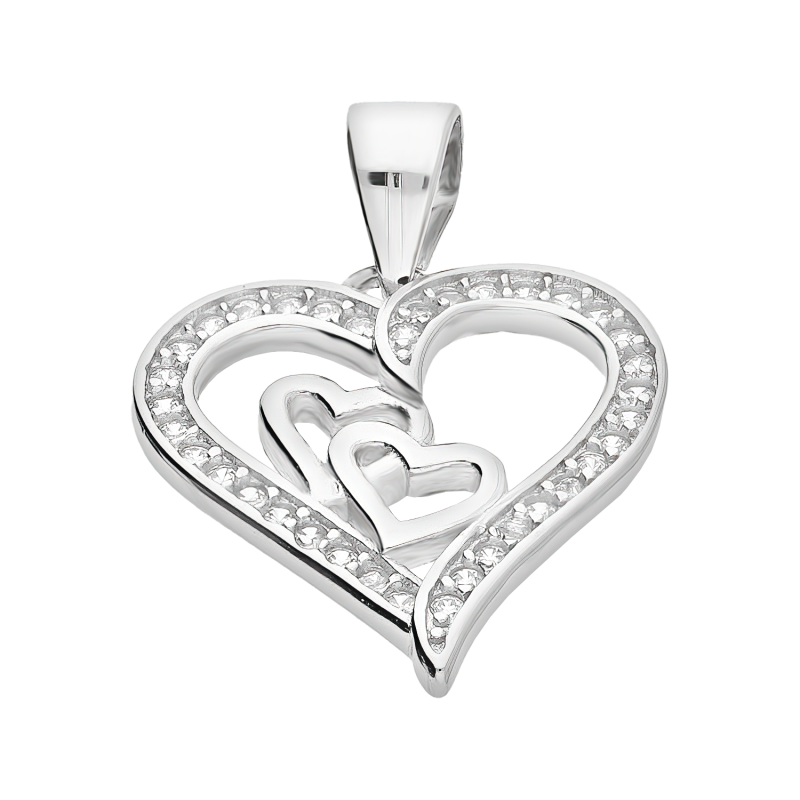 Srebrne Serduszko z Cyrkoniami pr. 925 - JubilerSezam.pl