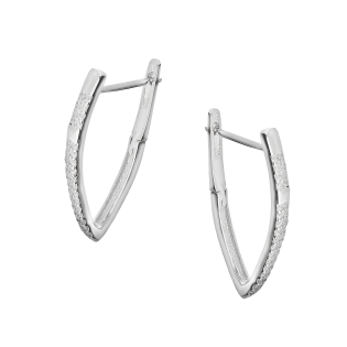 Srebrne kolczyki trójkątne z cyrkoniami pr. 925 - JubilerSezam.pl